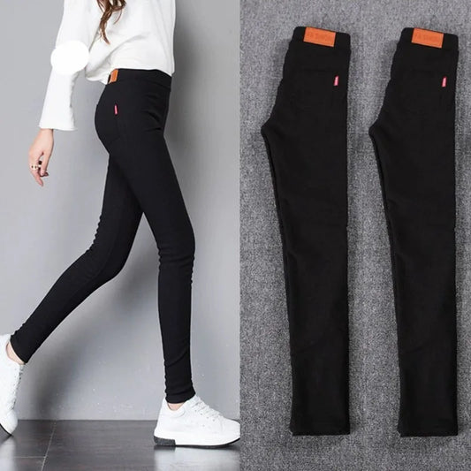 Pantalon noir extensible pour femme
