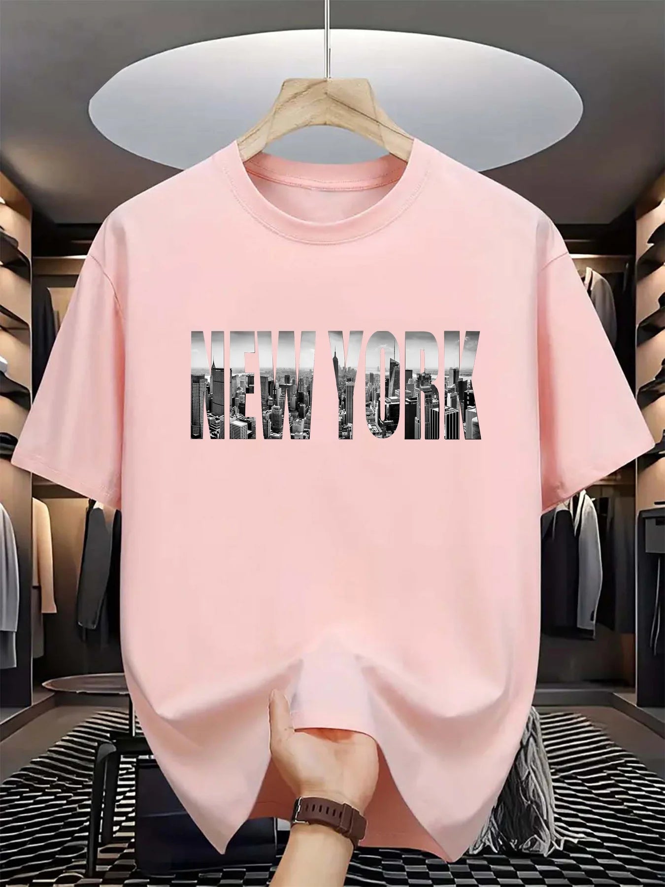 T-shirt Homme New York City - Coton Pur Col Rond Manches Courtes
