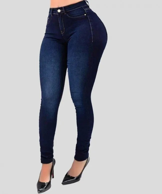 Jean taille haute en denim
