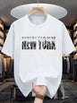 T-shirt Homme New York City - Coton Pur Col Rond Manches Courtes