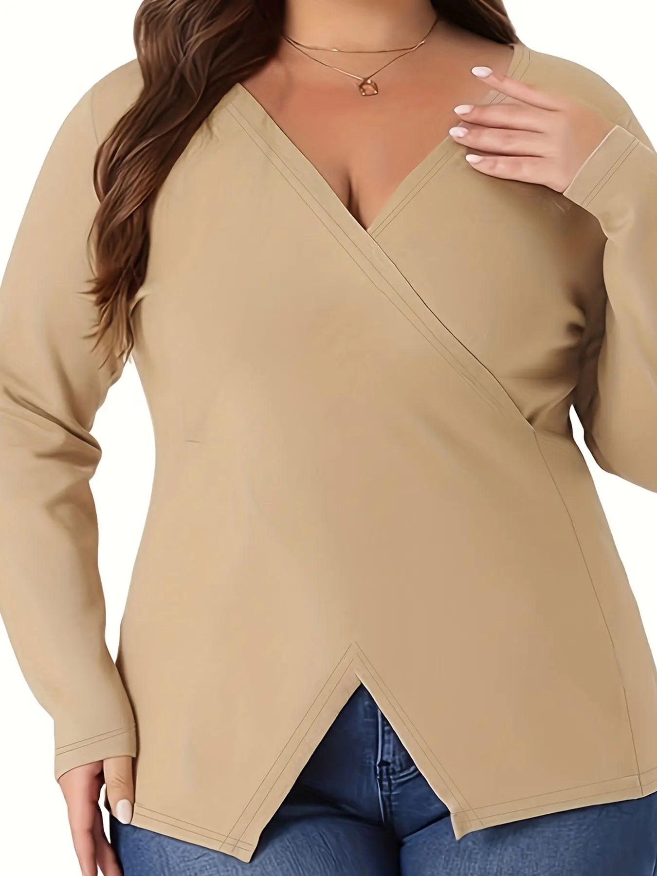 Grand pull tricoté élégant de couleur unie pour femme