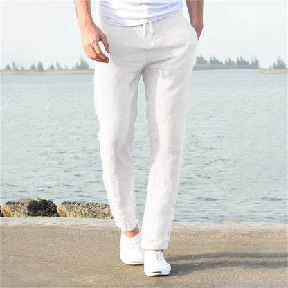 Pantalon en coton et lin pour homme