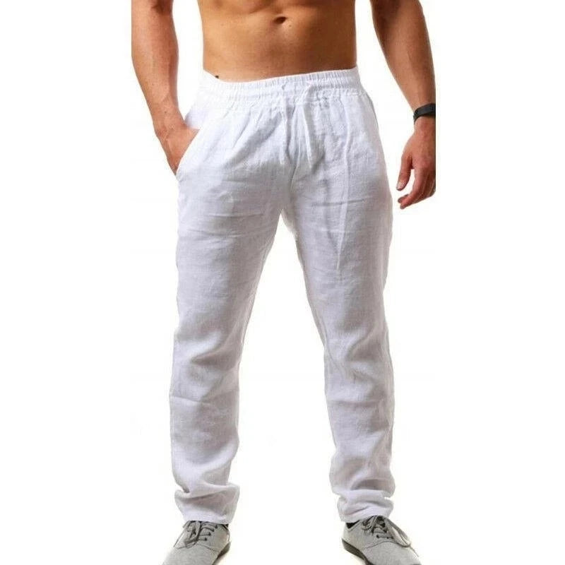 Pantalon en coton et lin pour homme