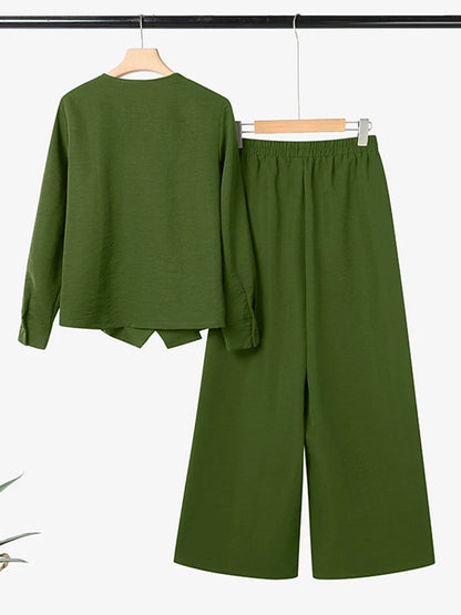 Ensemble Pantalon Large & Veste Élégante