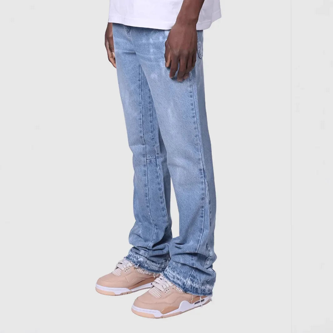 Jean Homme Vintage Droit - Denim Effet Usé Streetwear