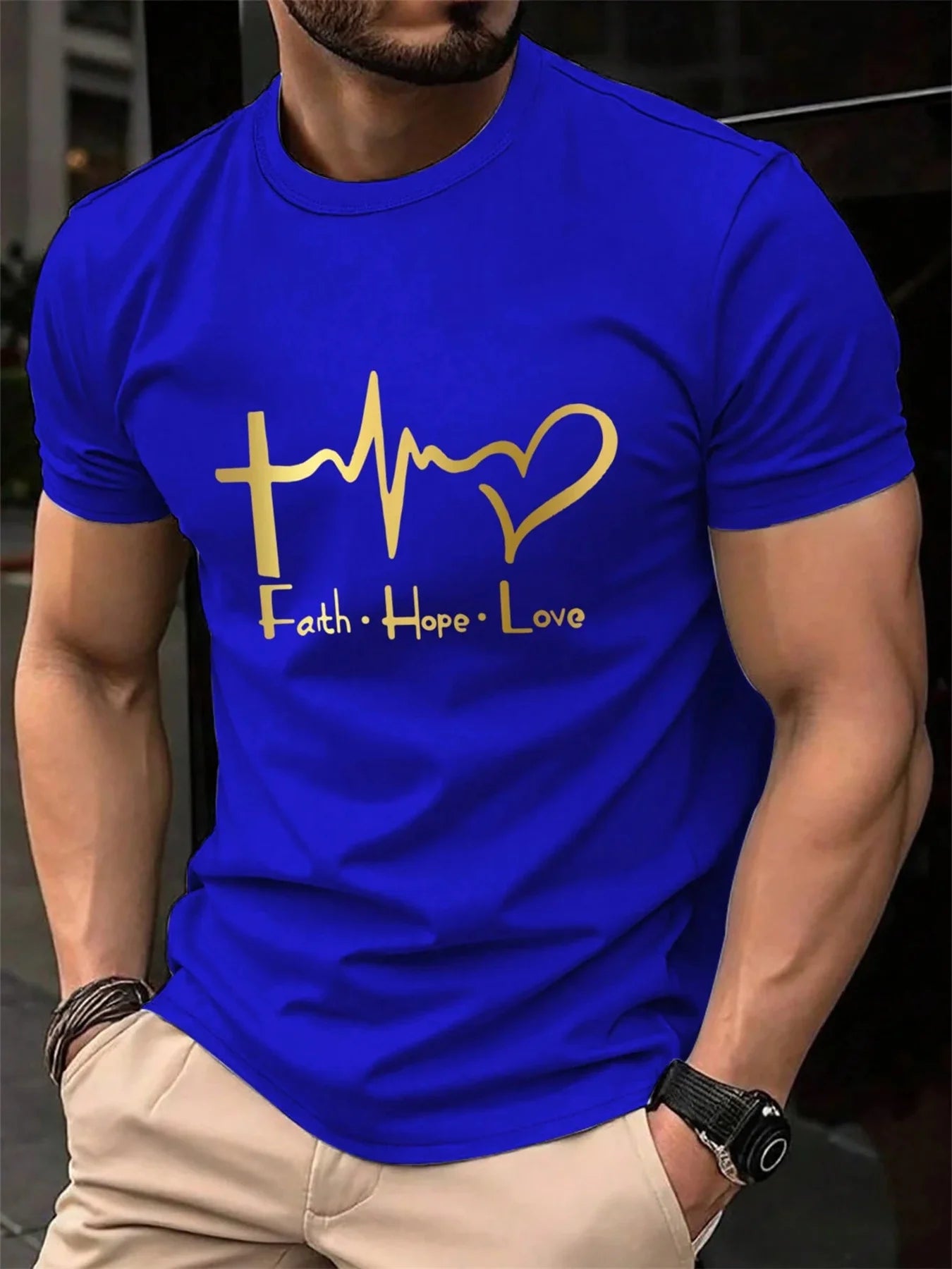 T-shirt manches courtes FAITH HOPE LOVE