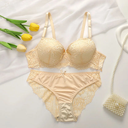 Ensemble lingerie sexy dentelle florale