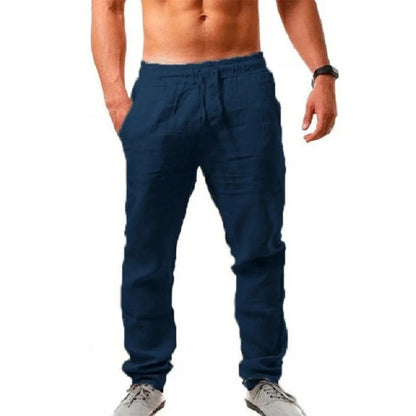Pantalon en coton et lin pour homme
