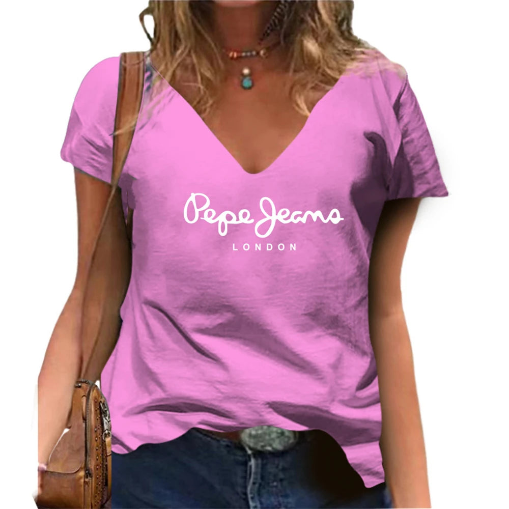 T-shirt col en v Pepe Jeans