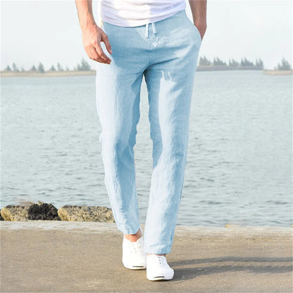 Pantalon en coton et lin pour homme