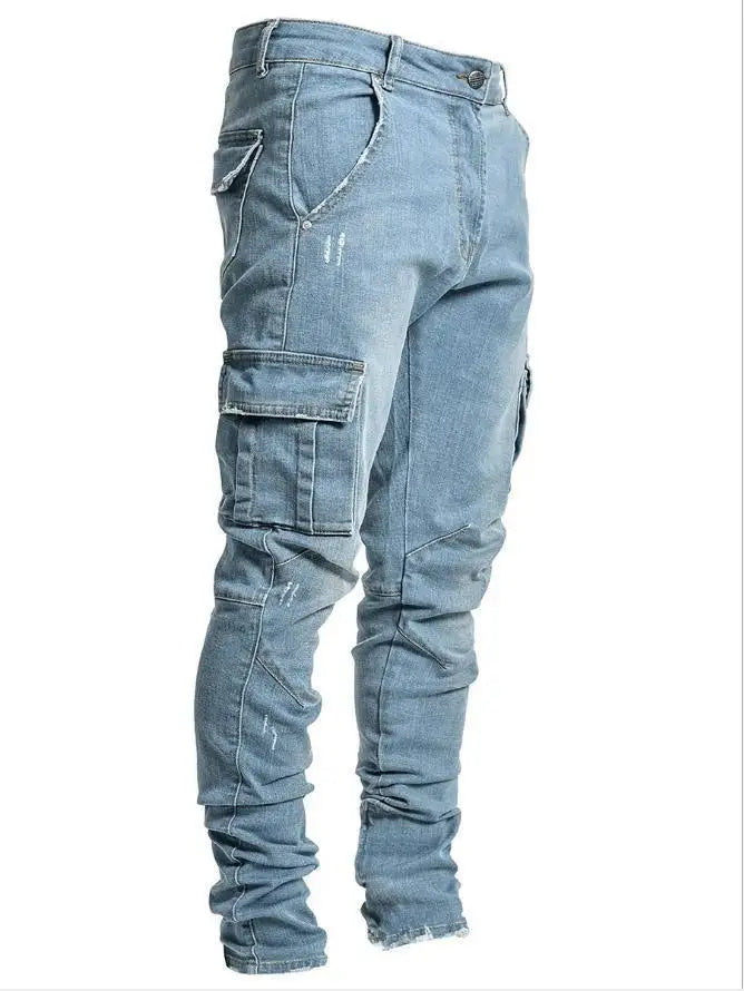 Jean multi poches Denim Cargo grande taille