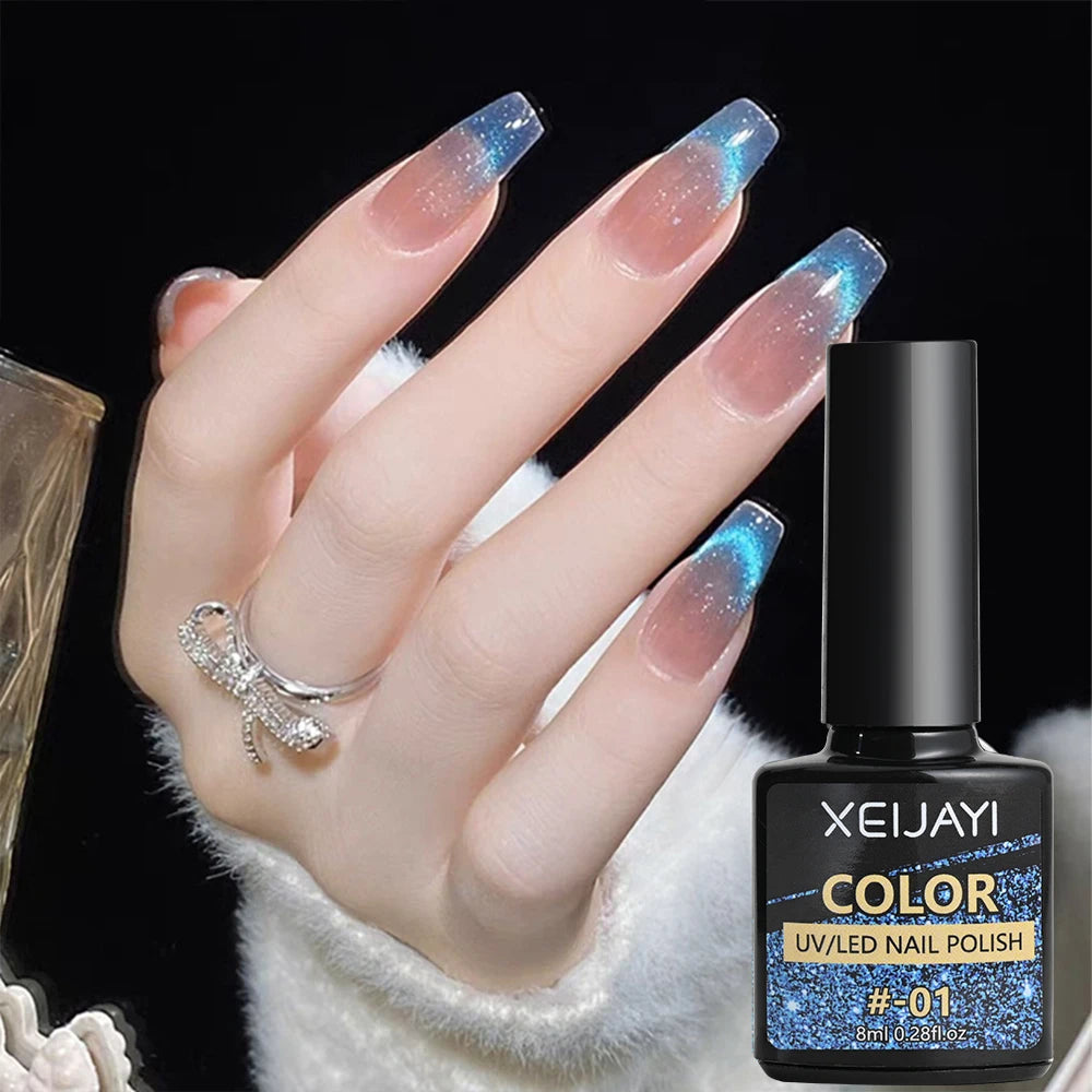 6 colors chameleon magic magnet cat eye powder 9D holographic cat eye magnet shiny nail powder DIY Christmas cat eye nail dust