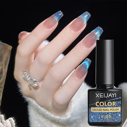 6 colors chameleon magic magnet cat eye powder 9D holographic cat eye magnet shiny nail powder DIY Christmas cat eye nail dust