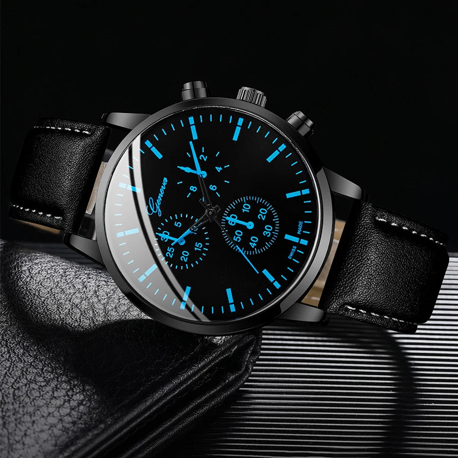 3 pièces/ensemble hommes montres à Quartz, collier et bracelet