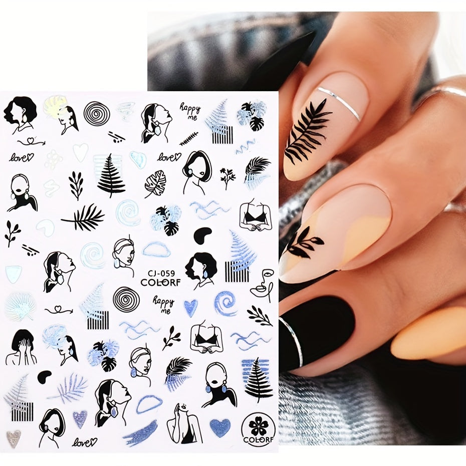 Stickers Nail Art Été – Palmiers & Motifs Tropicaux
