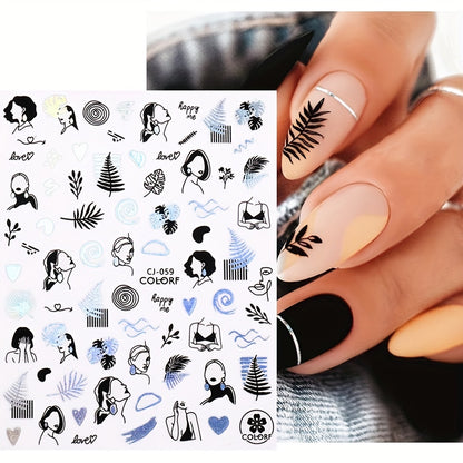 Stickers Nail Art Été – Palmiers & Motifs Tropicaux