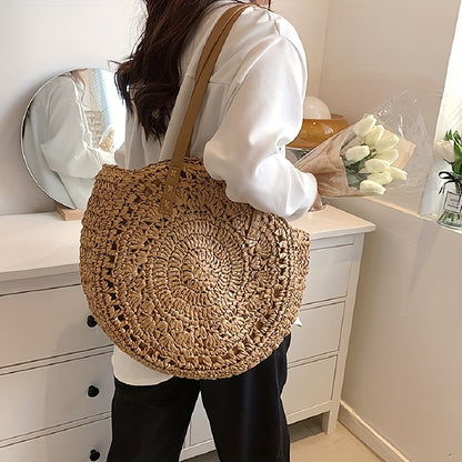 Sac rond en raphia tressé – Esprit bohème chic