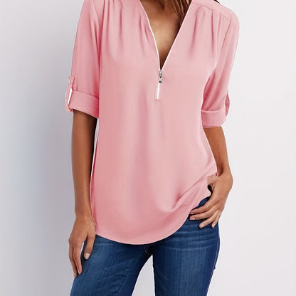 Chemisier Femme à Zip – Élégance Décontractée