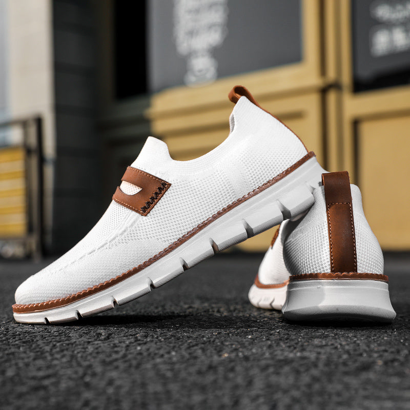 Chaussures homme légères et respirantes – blanc et marron