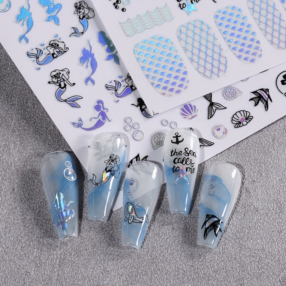 Stickers Nail Art Été – Palmiers & Motifs Tropicaux