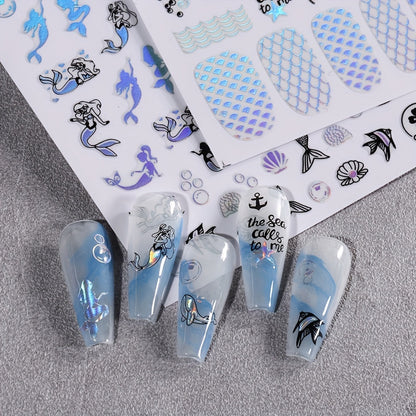 Stickers Nail Art Été – Palmiers & Motifs Tropicaux