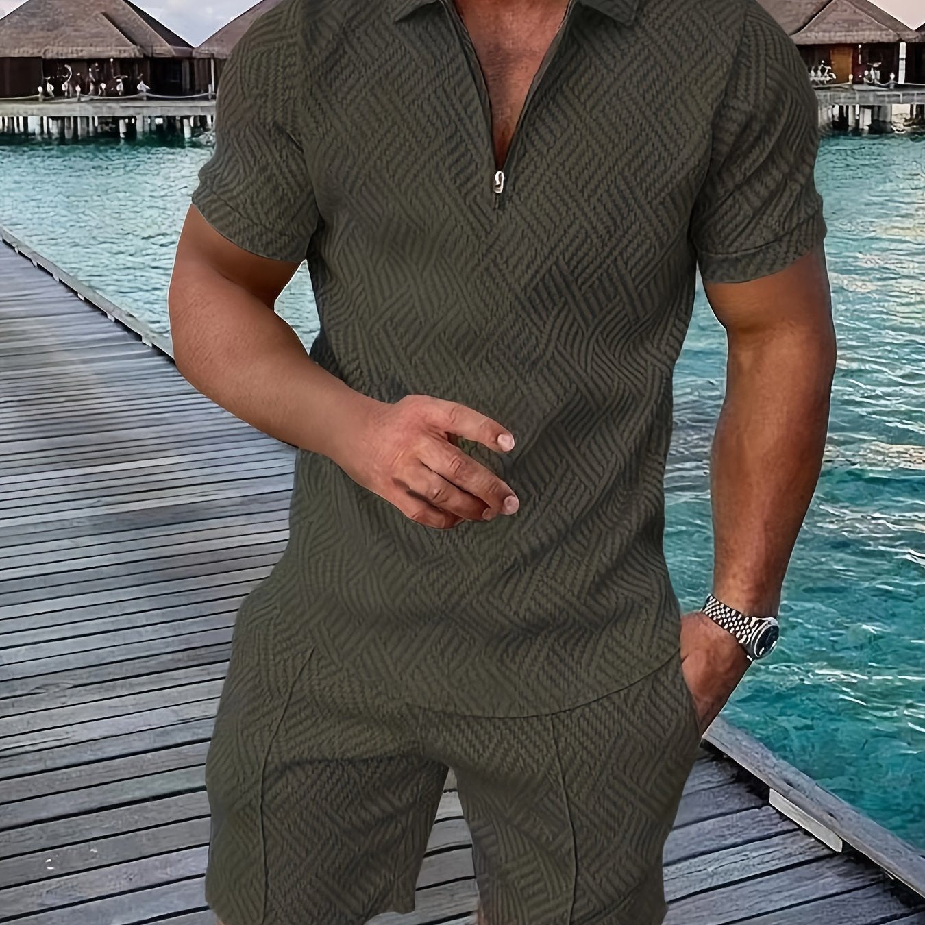 Ensemble motif géométrique – Polo & Short