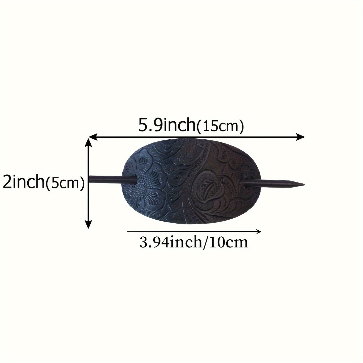 Pince à cheveux en cuir avec baguette – Élégance naturelle