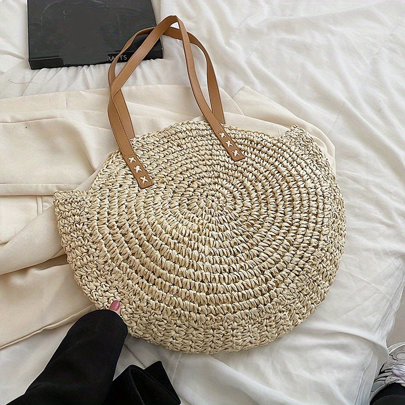Sac rond en raphia tressé – Esprit bohème chic
