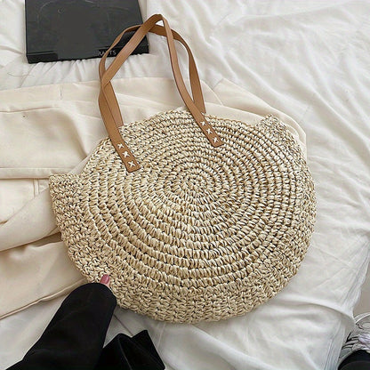 Sac rond en raphia tressé – Esprit bohème chic