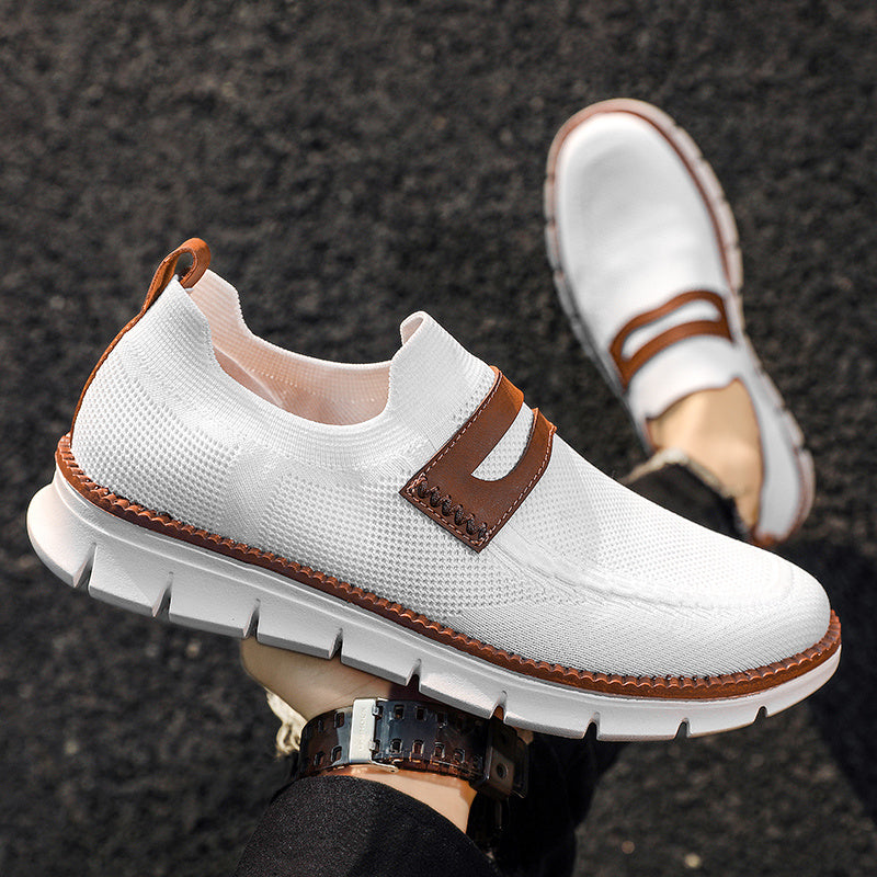 Chaussures homme légères et respirantes – blanc et marron