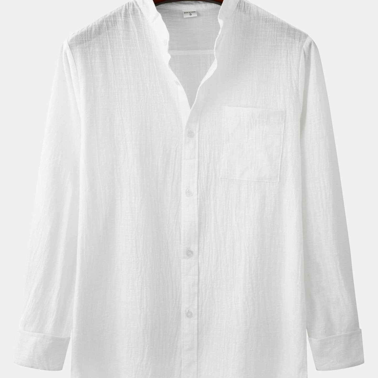 Chemise Blanche Homme – Col Mao & Tissu Léger