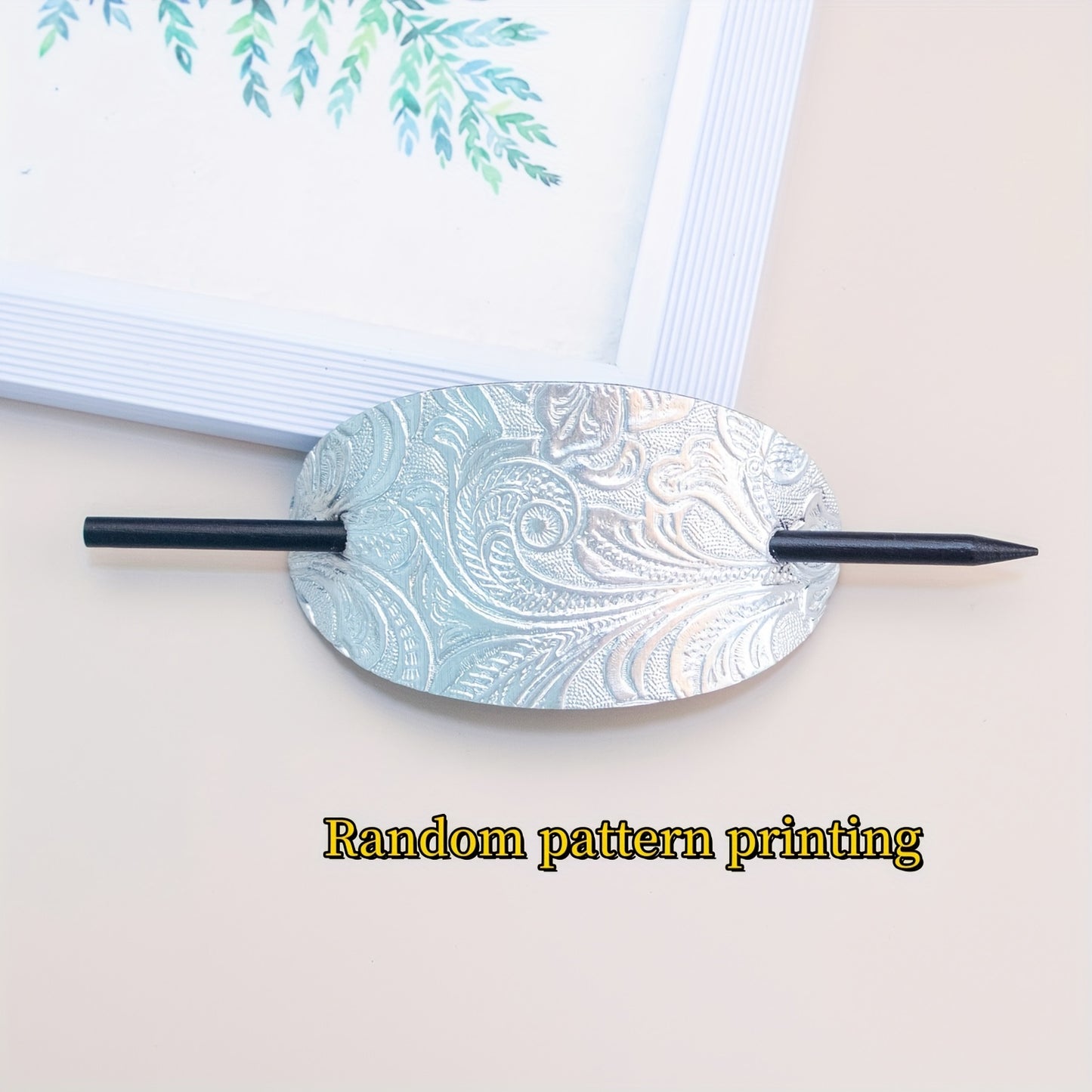 Pince à cheveux en cuir avec baguette – Élégance naturelle