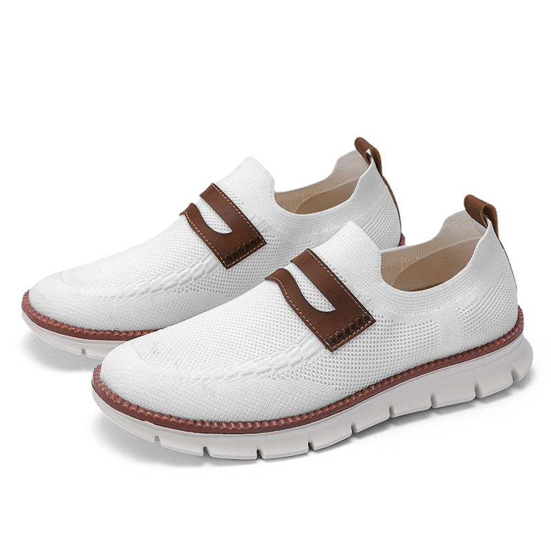 Chaussures homme légères et respirantes – blanc et marron