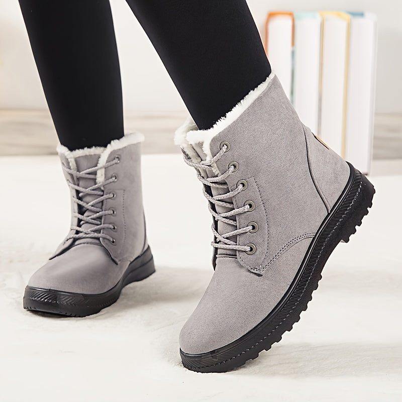 Women'S Winter Boots - Slip-Resistant PU Sole, Lace-Up Closure, Cushioned Insole - Cold Weather Boots for Everyday &amp; Formal Outfits - Extended Sizes Up to US Women'S 44 (EU 43) - Boots for Winter Adventures, Y Terrain Footwea