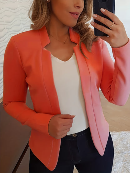 Cardigan Femme Manches Longues Couleur Unie - Veste Ouverte Élégante 4 Saisons