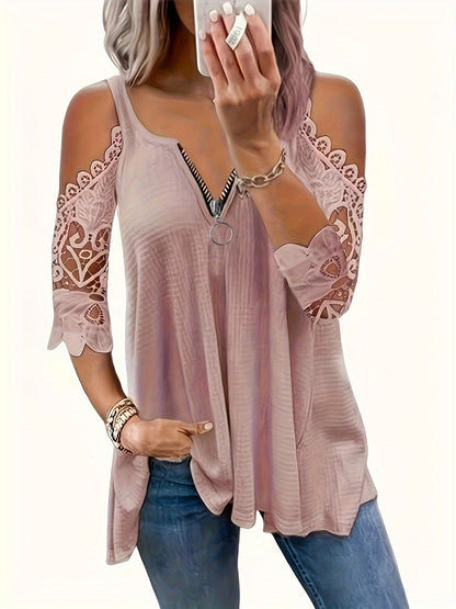 Haut à épaules dénudées et dentelle – style chic et féminin