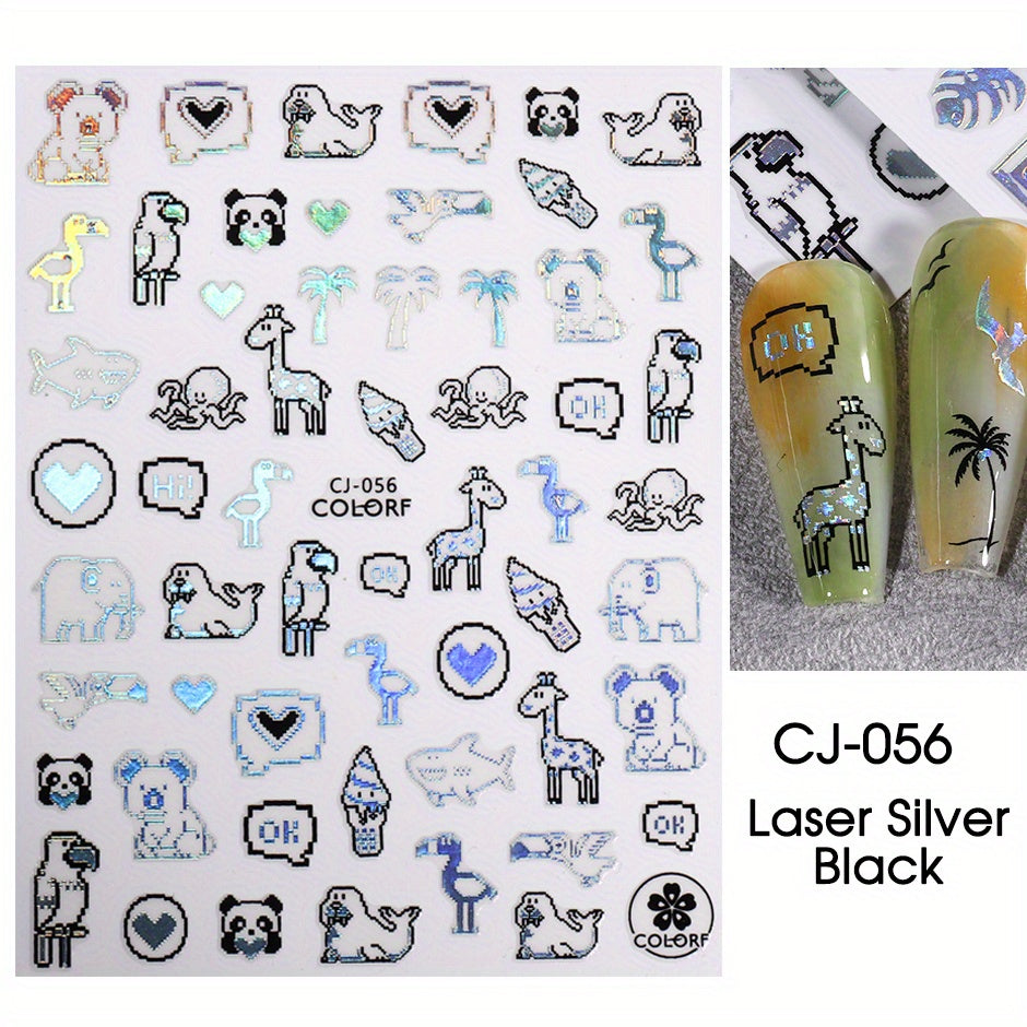 Stickers Nail Art Été – Palmiers & Motifs Tropicaux