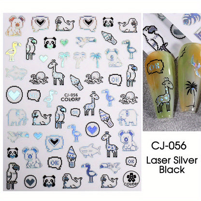 Stickers Nail Art Été – Palmiers & Motifs Tropicaux