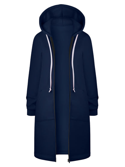 Veste longue à capuche
