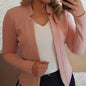 Cardigan Femme Manches Longues Couleur Unie - Veste Ouverte Élégante 4 Saisons