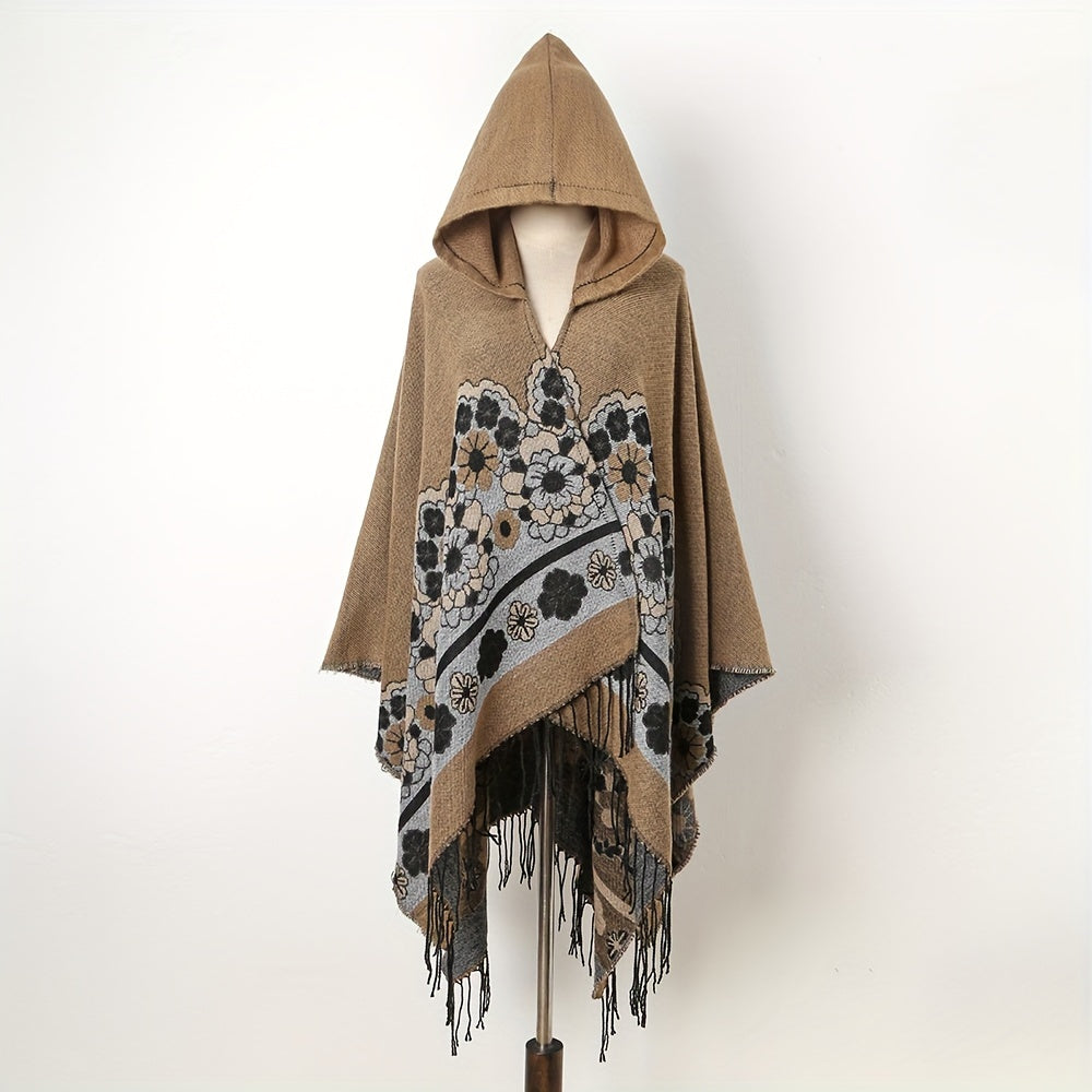Cape à capuche bohème – Chaleur et élégance artisanale