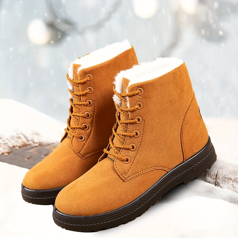 Women'S Winter Boots - Slip-Resistant PU Sole, Lace-Up Closure, Cushioned Insole - Cold Weather Boots for Everyday &amp; Formal Outfits - Extended Sizes Up to US Women'S 44 (EU 43) - Boots for Winter Adventures, Y Terrain Footwea
