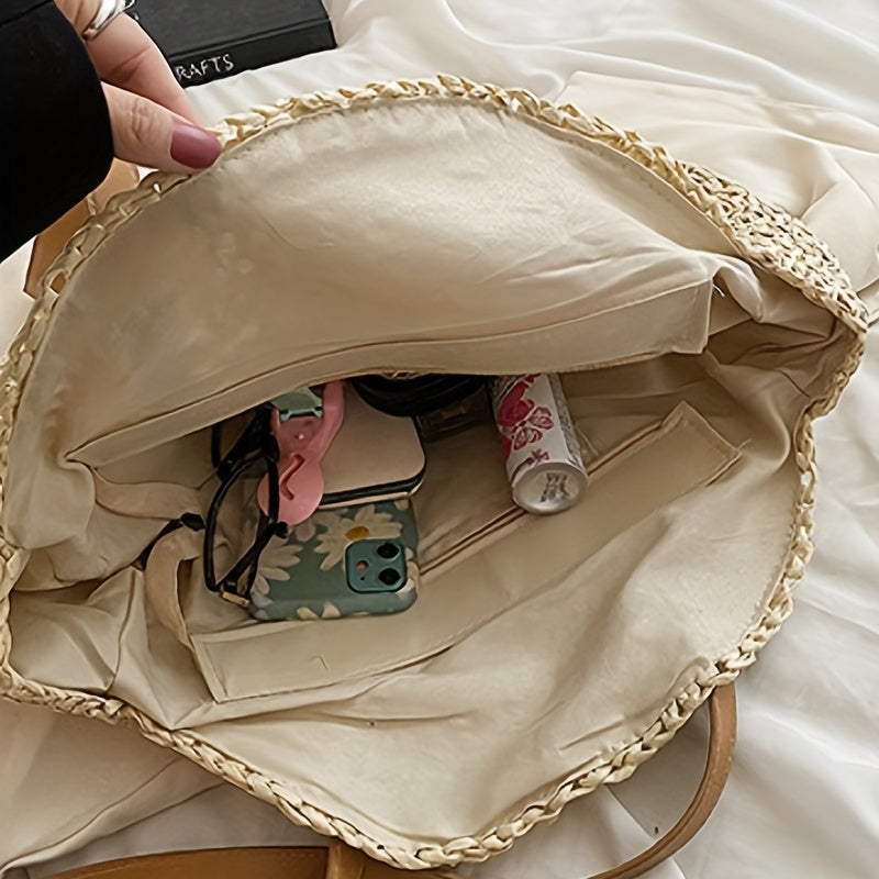Sac rond en raphia tressé – Esprit bohème chic