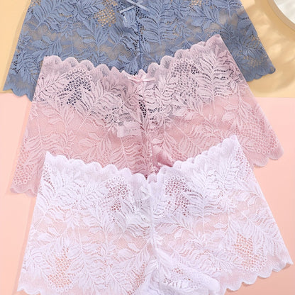 Ensemble 3 Culottes Dentelle Taille Basse - Coupe Carrée Moderne