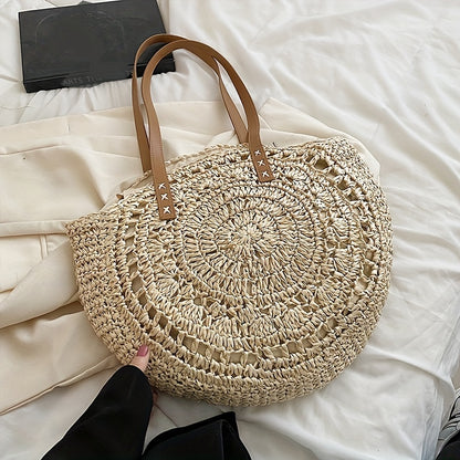 Sac rond en raphia tressé – Esprit bohème chic